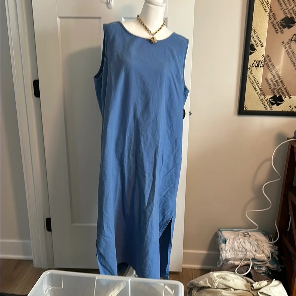 Kathie Lee Collection Blue Sleeveless Sheath Maxi Dress - Picture 1 of 1